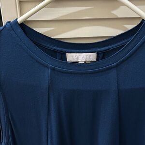 Blue tunic dress with cutout back